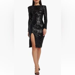 Elegant Black Sequin Dress by Dress The Population